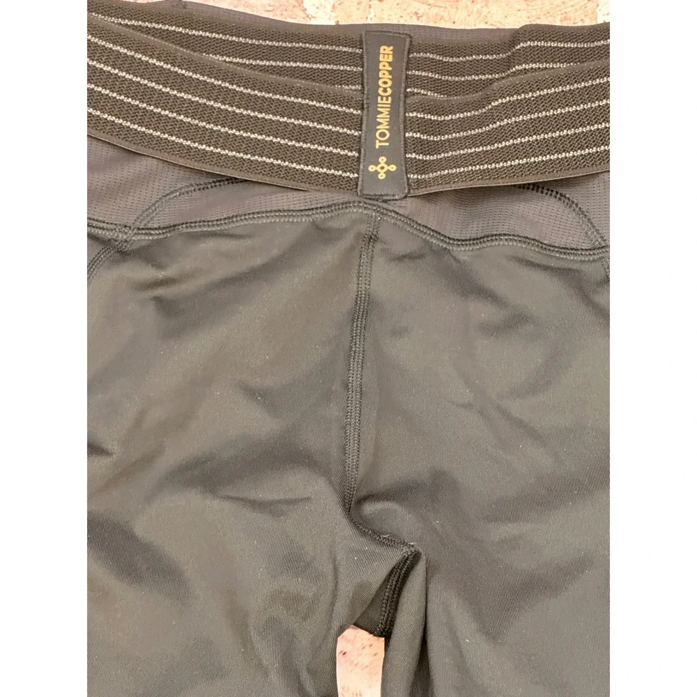 Tommie Copper Women Adj 2Pockets Capris 19" Black Compression Leggings - Picture 8 of 16